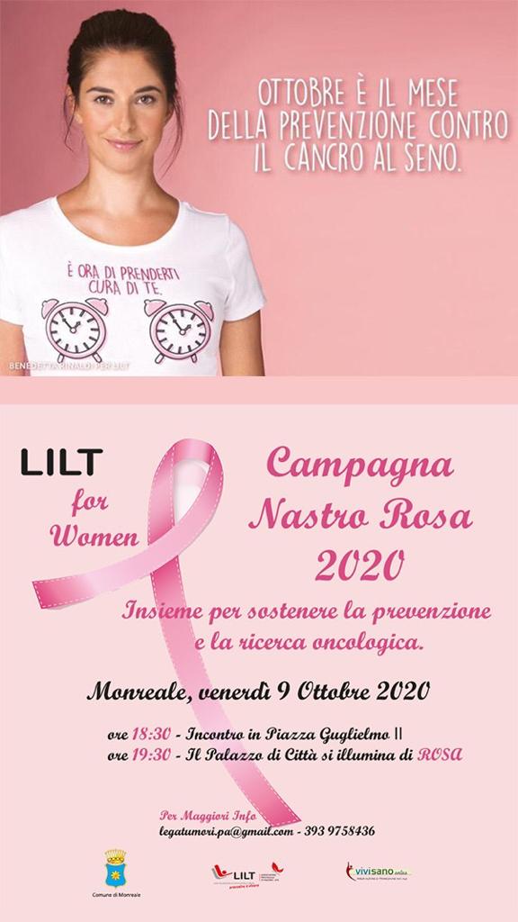 Campagna Nastro Rosa 2020″ : Domani sera verrà Illuminato Palazzo di Città