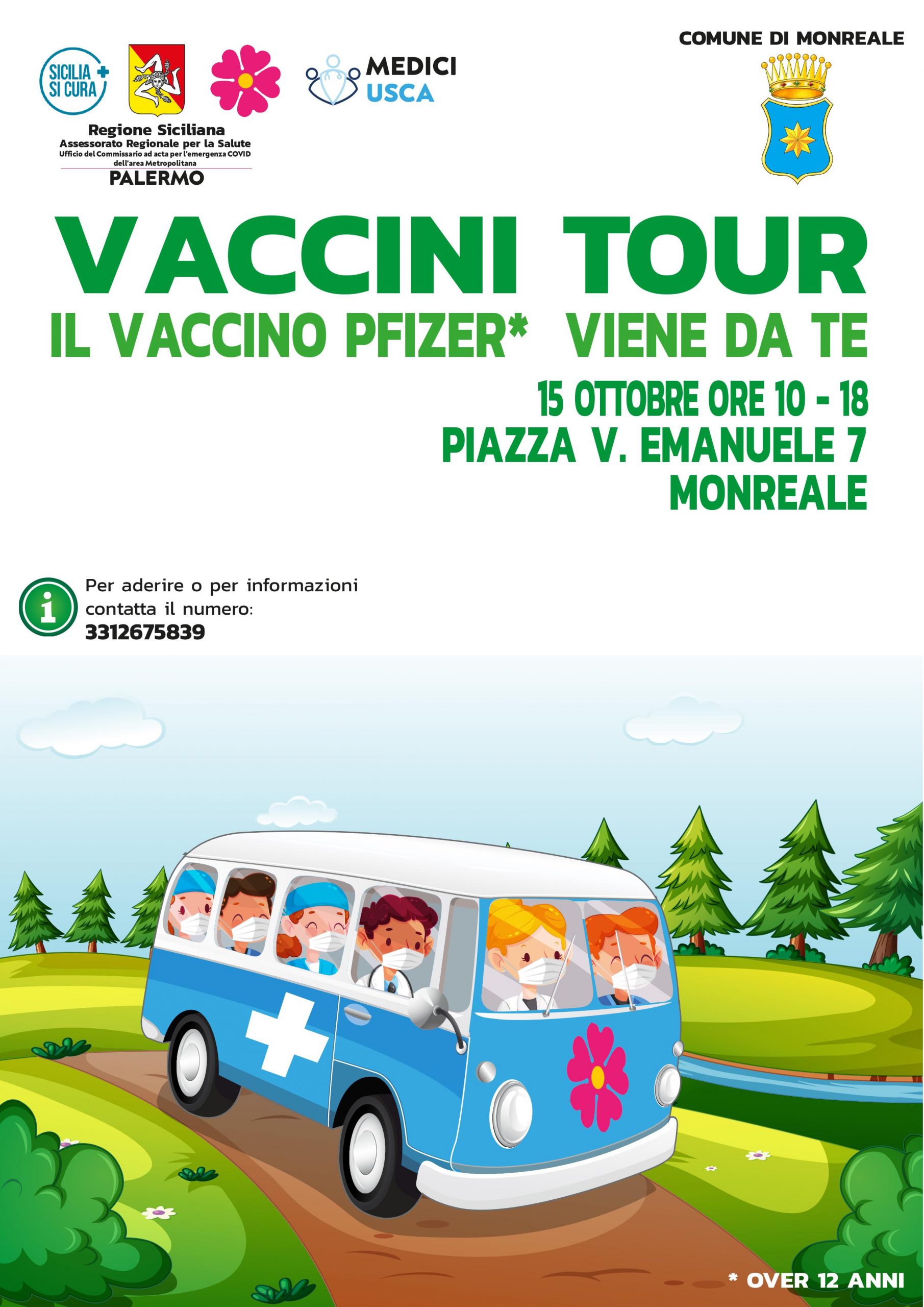 PUNTO VACCINALE A MONREALE : Venerdì al Circolo Italia dalle 10 alle 18