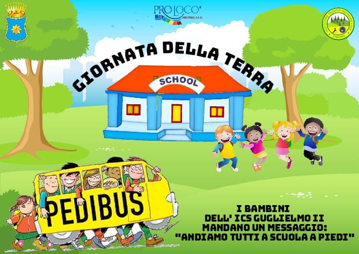 “Pedibus” maestre e i bambini dell’ICS Guglielmo II, plessi d’infanzia Badiella ed Ex Casa Santa come messaggio ecologico a tutta la cittadinanza.