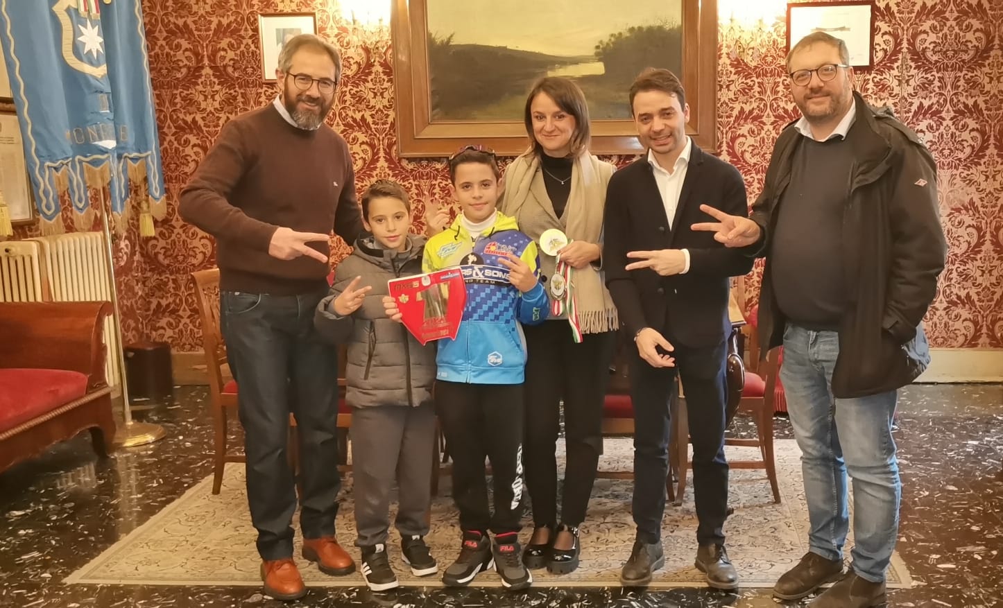 Il giovanissimo pilota monrealese di minicross Filippo Anastasi premiato dal sindaco Arcidiacono