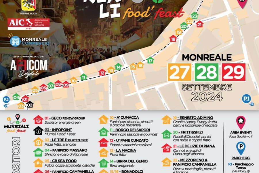 Al via “Monreale street food 2024”Da venerdì 27 a domenica 29 settembre. Tre giorni di divertimento e buon cibo per le strade della città normanna