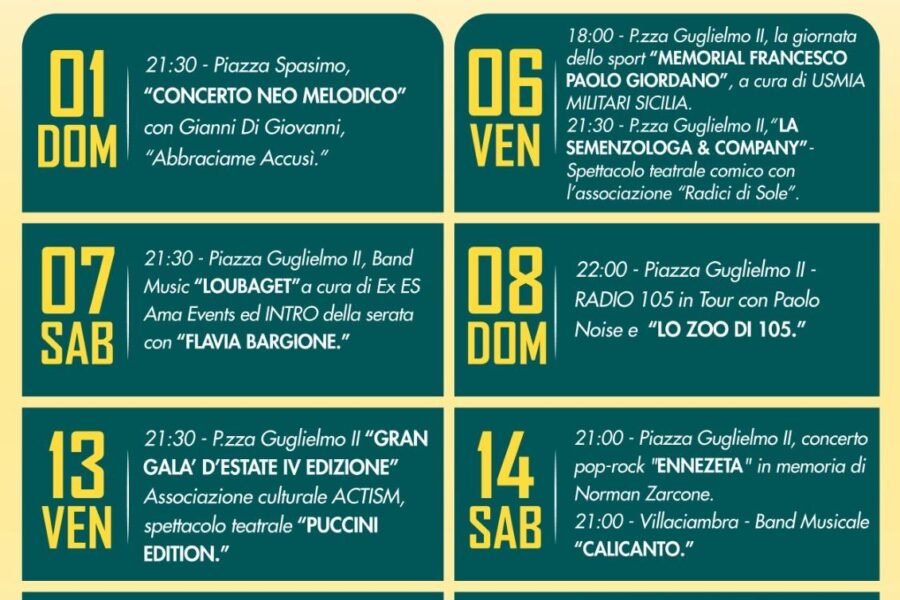 Continua l’Estate Monrealese: Ecco le manifestazioni di Settembre Sunshine: