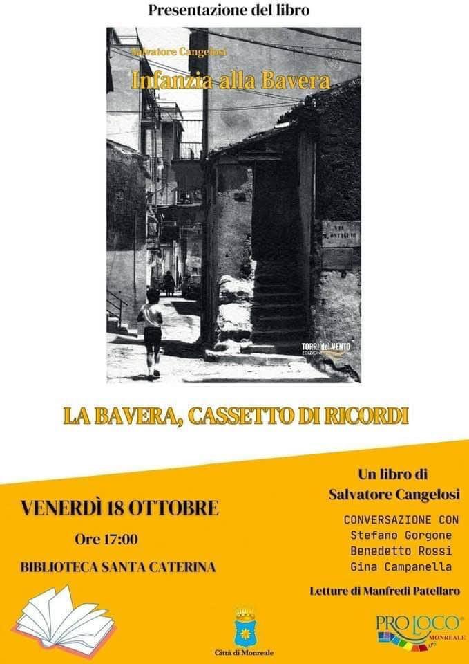 Venerdì pomeriggio al Santa Caterina si presenta il nuovo libro  “Infanzia alla Bavera” di Salvatore Cangelosi
