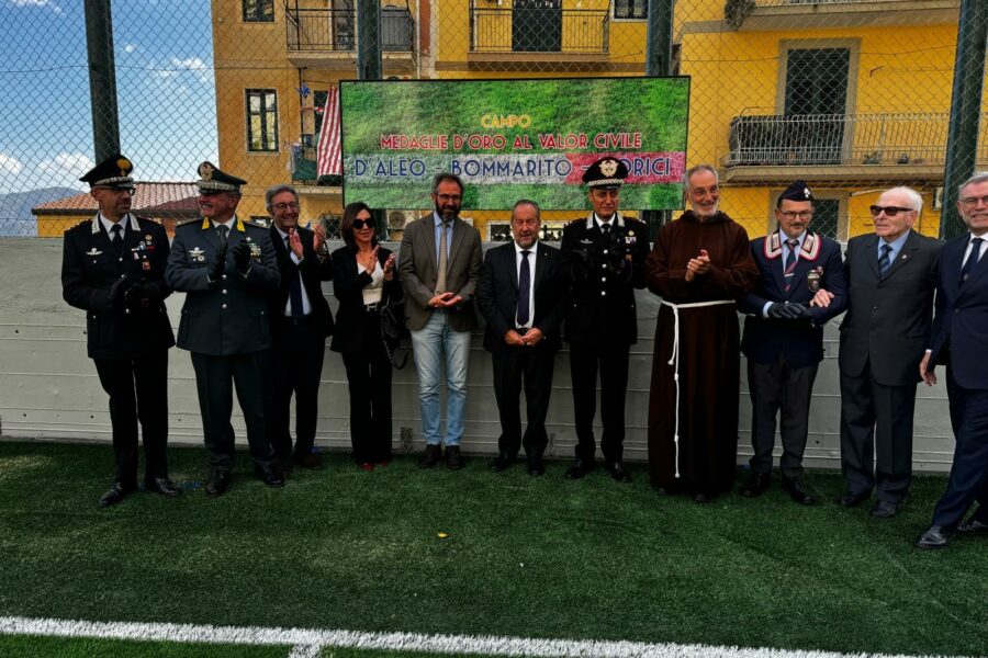 l’Impianto sportivo alla Casa del Sorriso intitolato al capitano Mario D’Aleo e agli agenti di scorta Bommarito e Morici