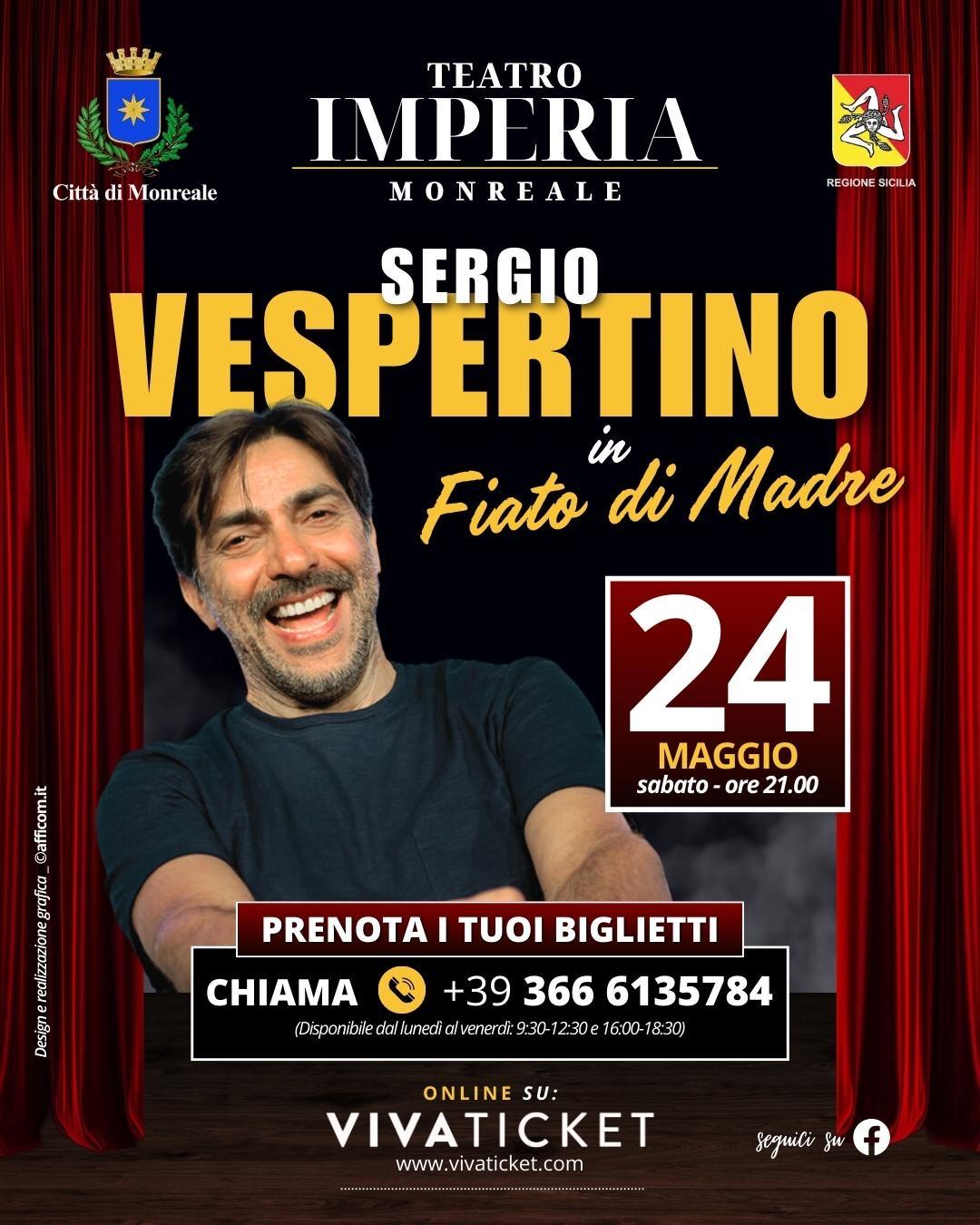 Sergio Vespertino infiamma il Teatro Imperia di Monreale con “Fiato di Madre”! Evento di punta della stagione teatrale comunale