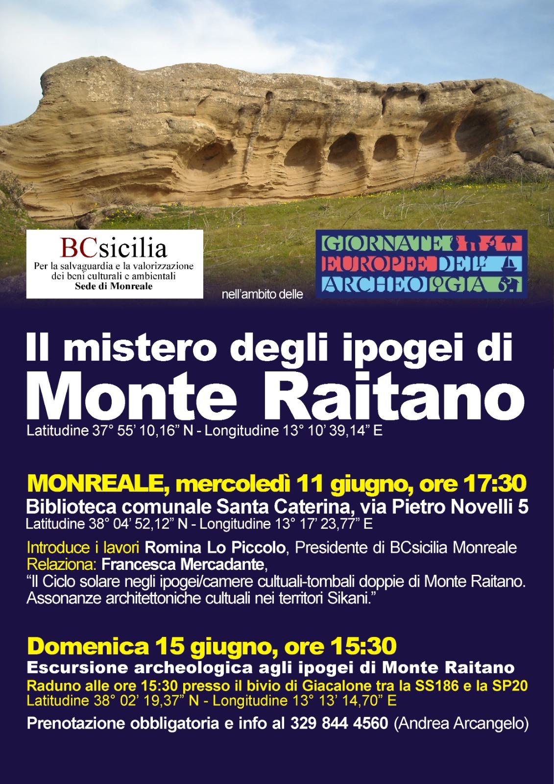 Alla scoperta degli Ipogei di Monte Raitano: BCsicilia Monreale celebra le Giornate Europee dell’Archeologia