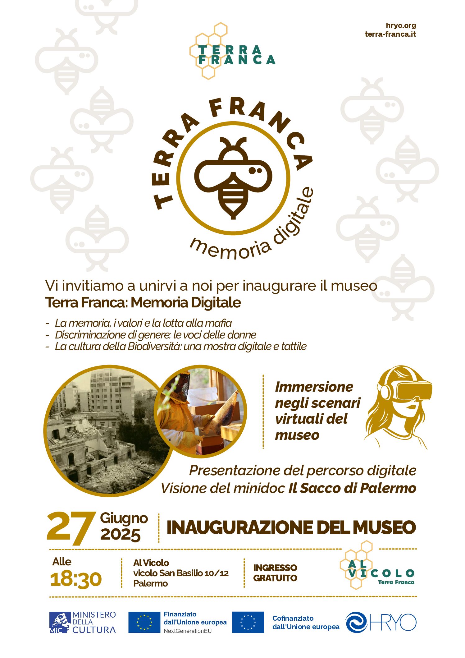 Legalità. Palermo: HRYO presenta Terra Franca Memoria Digitale, un polo digitale a cielo aperto nel cuore di Cruillas