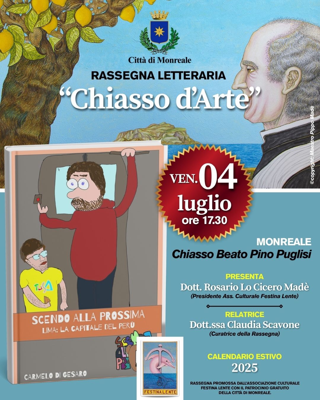 “Chiasso d’Arte”: un viaggio da Monreale a Lima con Carmelo Di Gesaro