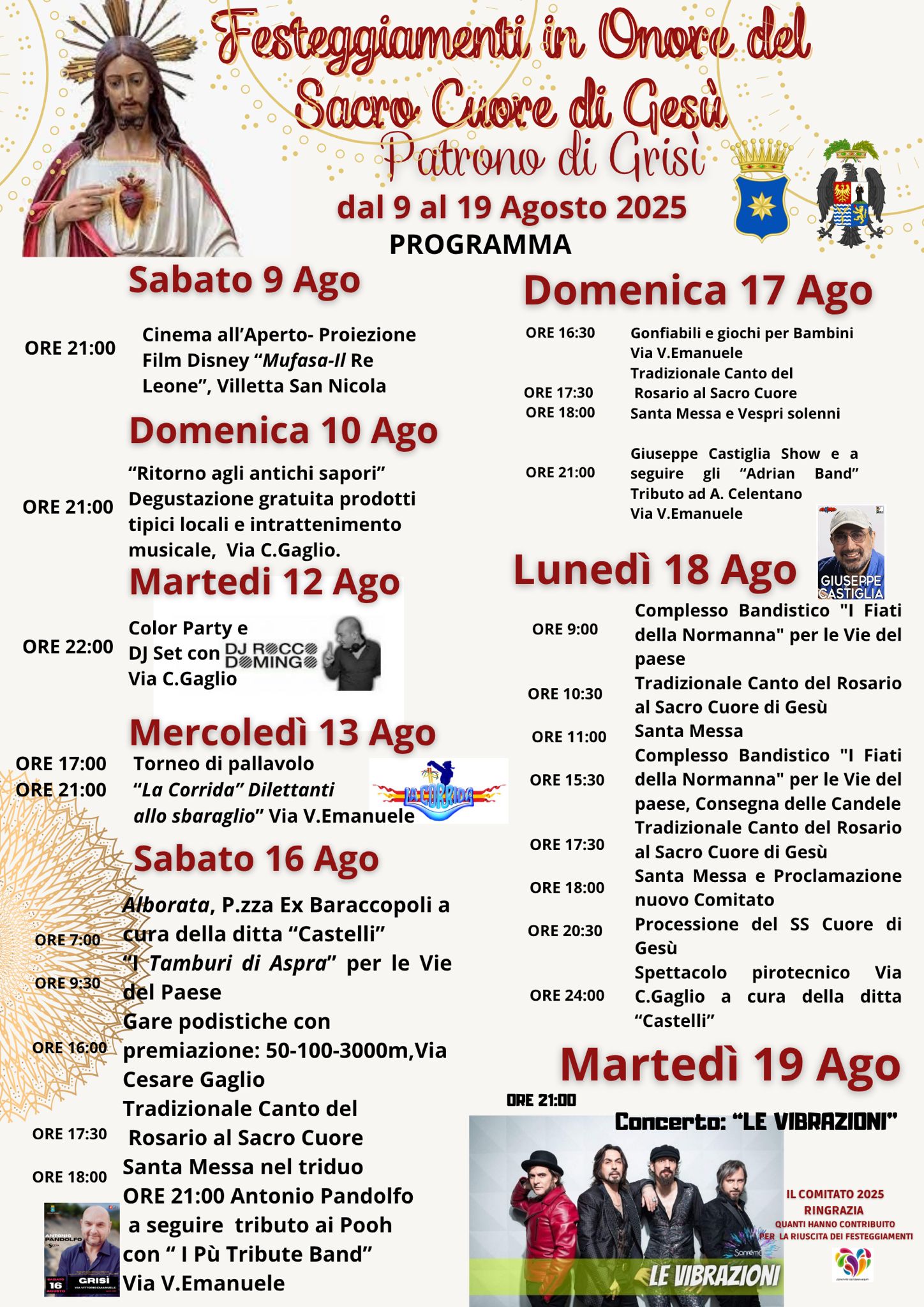 Un programma ricco di eventi all’insegna della tradizione, della fede e del divertimento